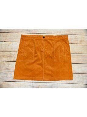 NEW LYS 22W 2X 3X GOLDEN TAN CAMEL CORDUROY POCKET KNEE LENGTH CASUAL SKIRT    2